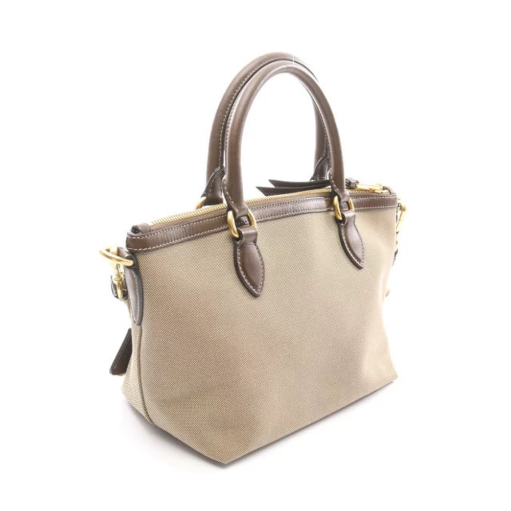 Prada Leather Brown JACQUARD Canvas Handbag - Picture 1 of 9